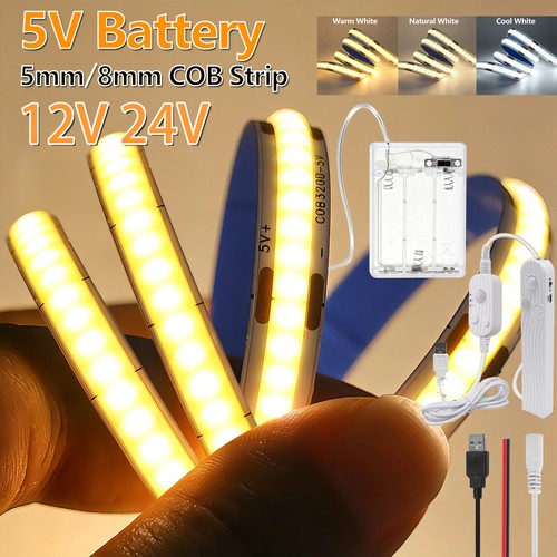 12v 24v cob - 5v, led