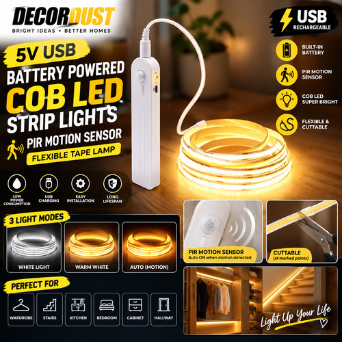 5vusb battery powered cob - battery, led