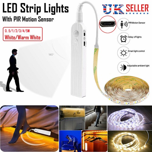 White pir motion sensor - pir, led