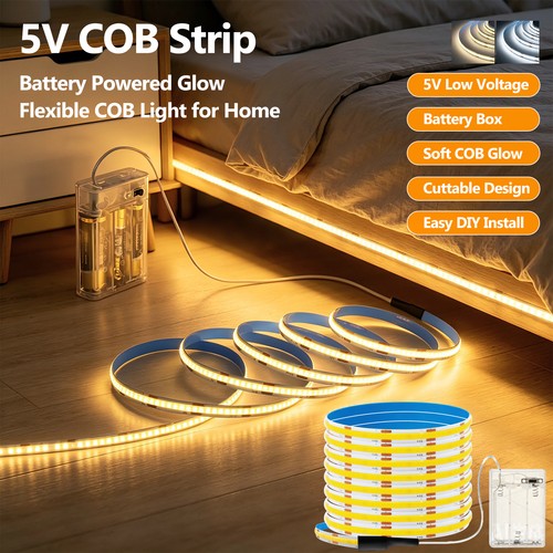 Battery powered cob - battery, strip