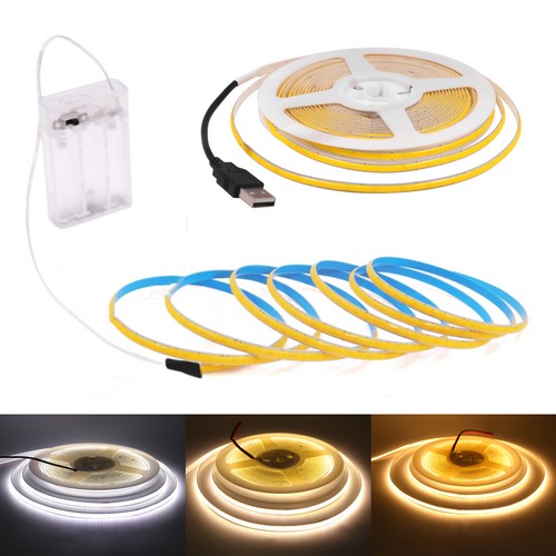 Usb battery cob led strip - 5v,